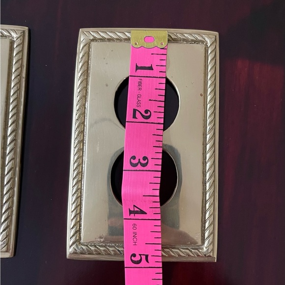 Vintage Solid Brass Made In India Set Of 7 Light Switch Covers - Picture 14 of 16